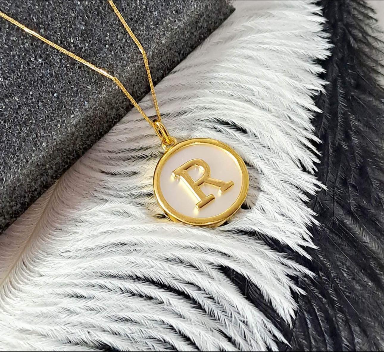 Letter Mother of Pearl Pendant Necklace For Women - Image 5