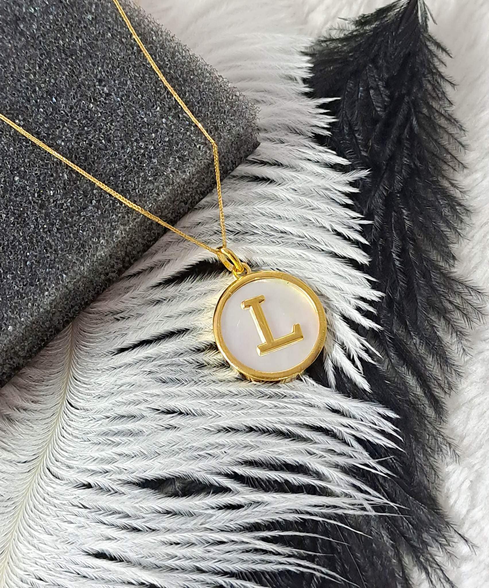 Letter Mother of Pearl Pendant Necklace For Women - Image 6