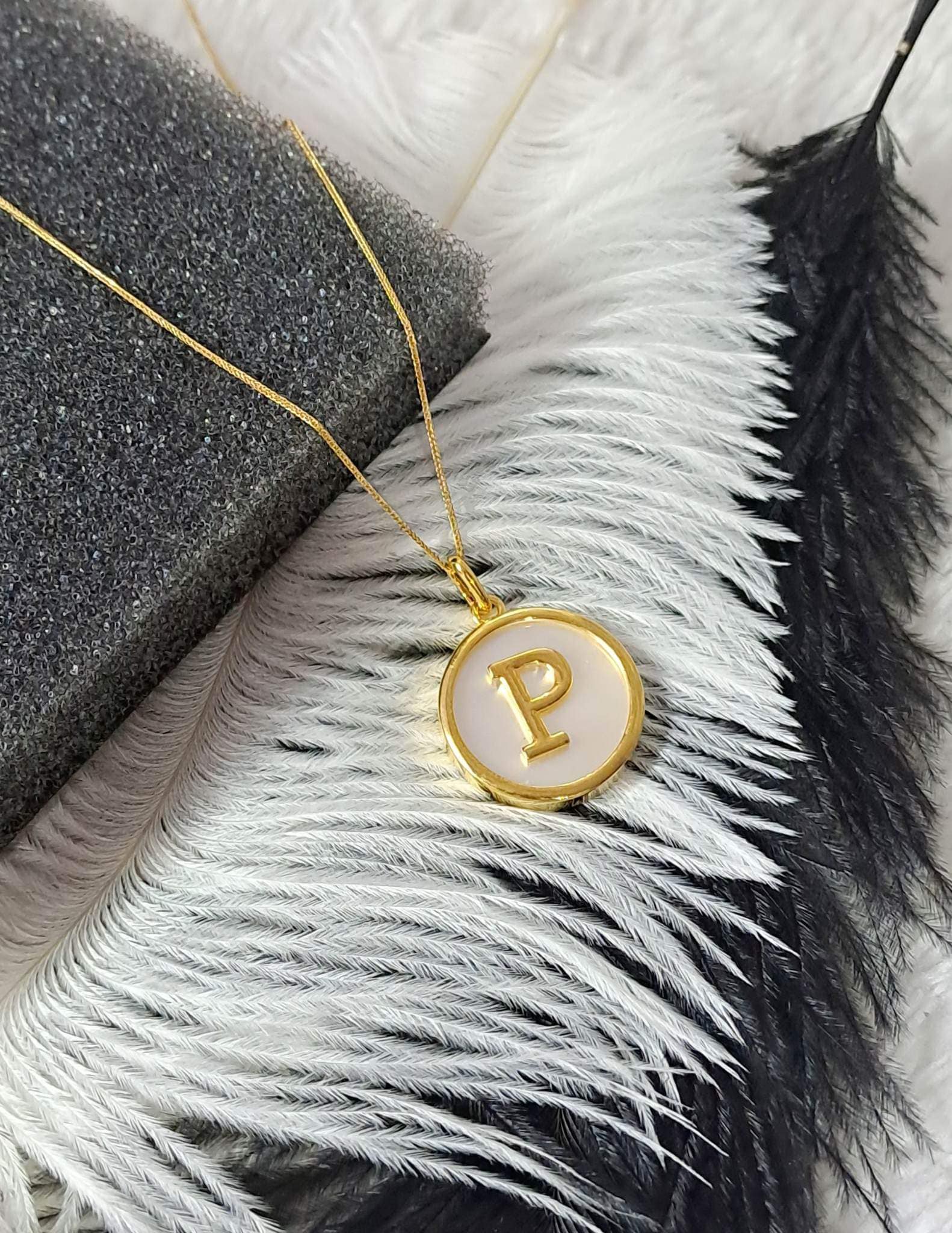 Letter Mother of Pearl Pendant Necklace For Women - Image 8