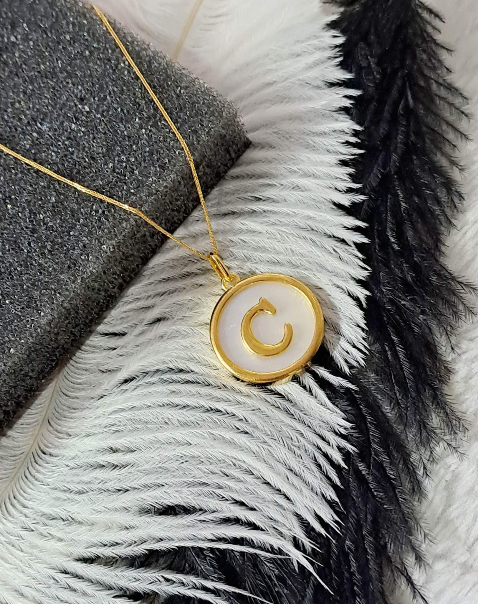Letter Mother of Pearl Pendant Necklace For Women - Image 9