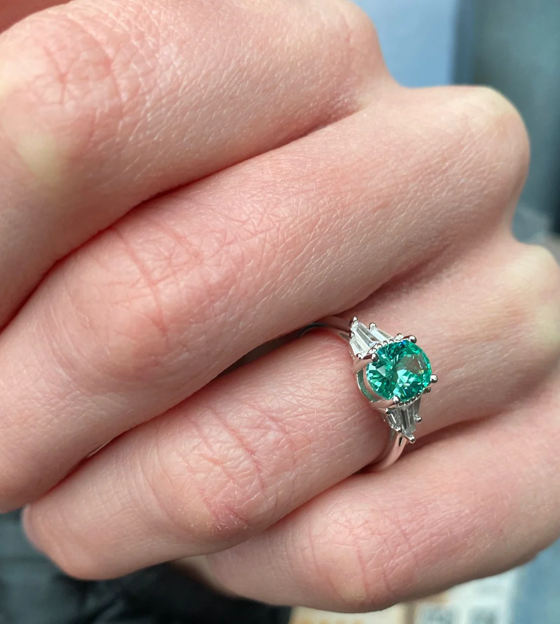 Mint Sapphire Paraiba Tourmaline Engagement/Women's Ring 925 Silver - Image 11