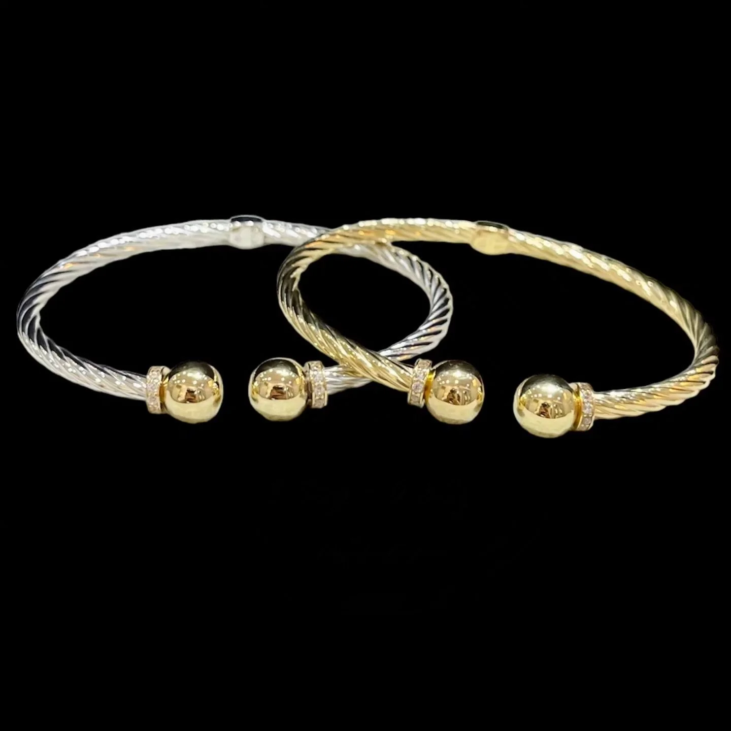 Open Studded Bangle 18K Gold - Image 2