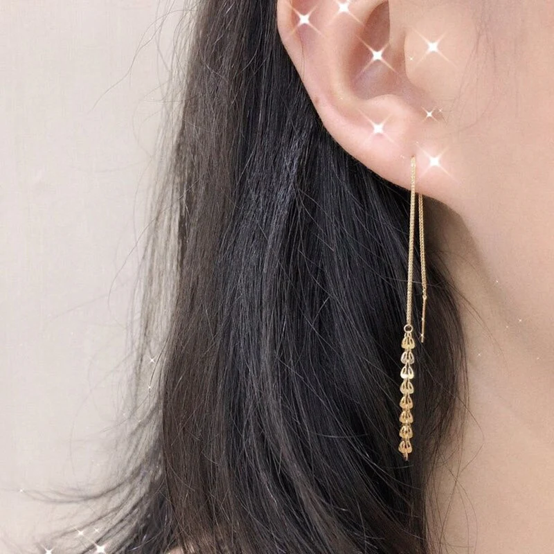 Phoenix Tail Drop Earrings 18K Yellow Gold - Image 4