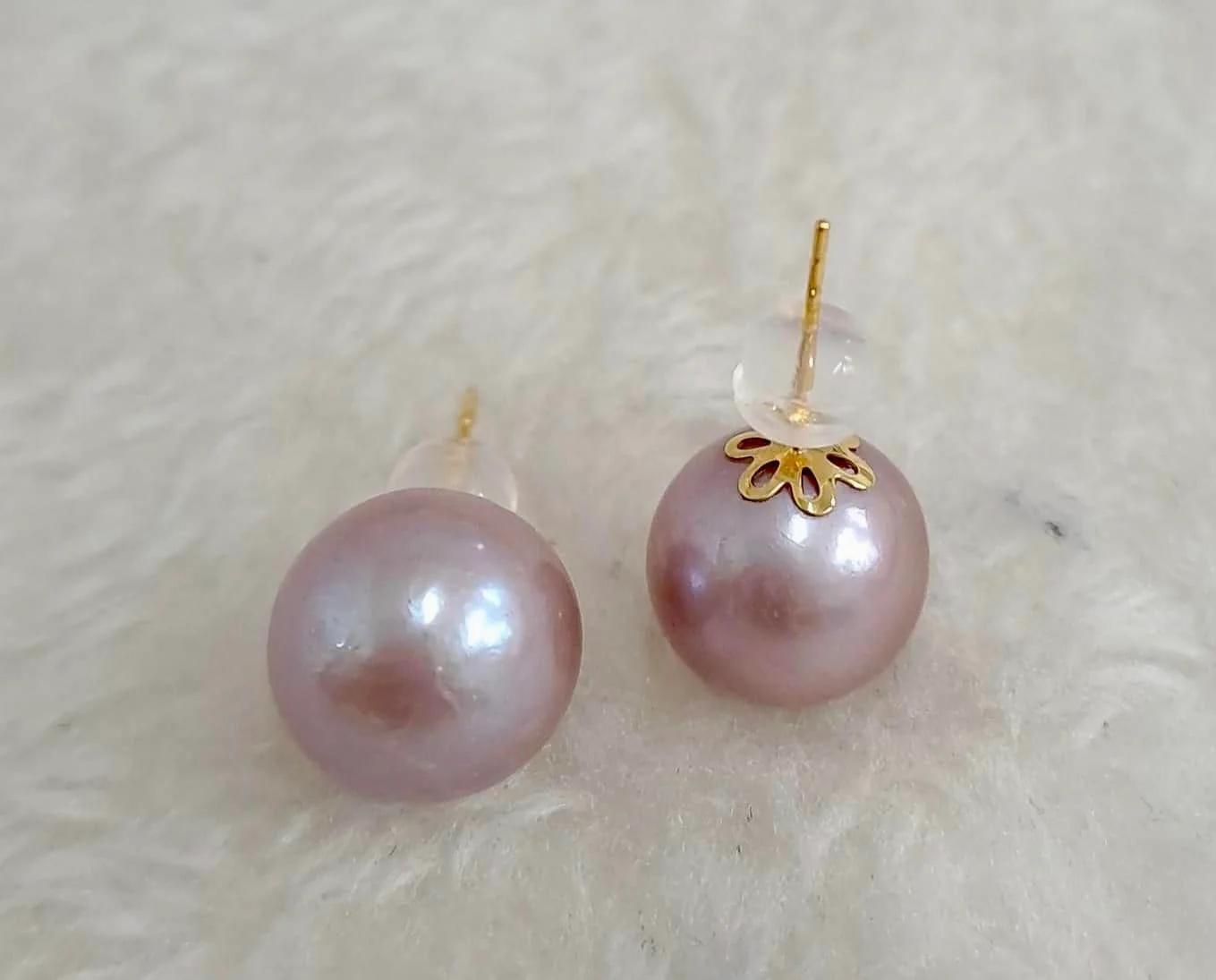 Pink South Sea Pearl Jewelry Set 18K Gold, 11-12mm - Image 3
