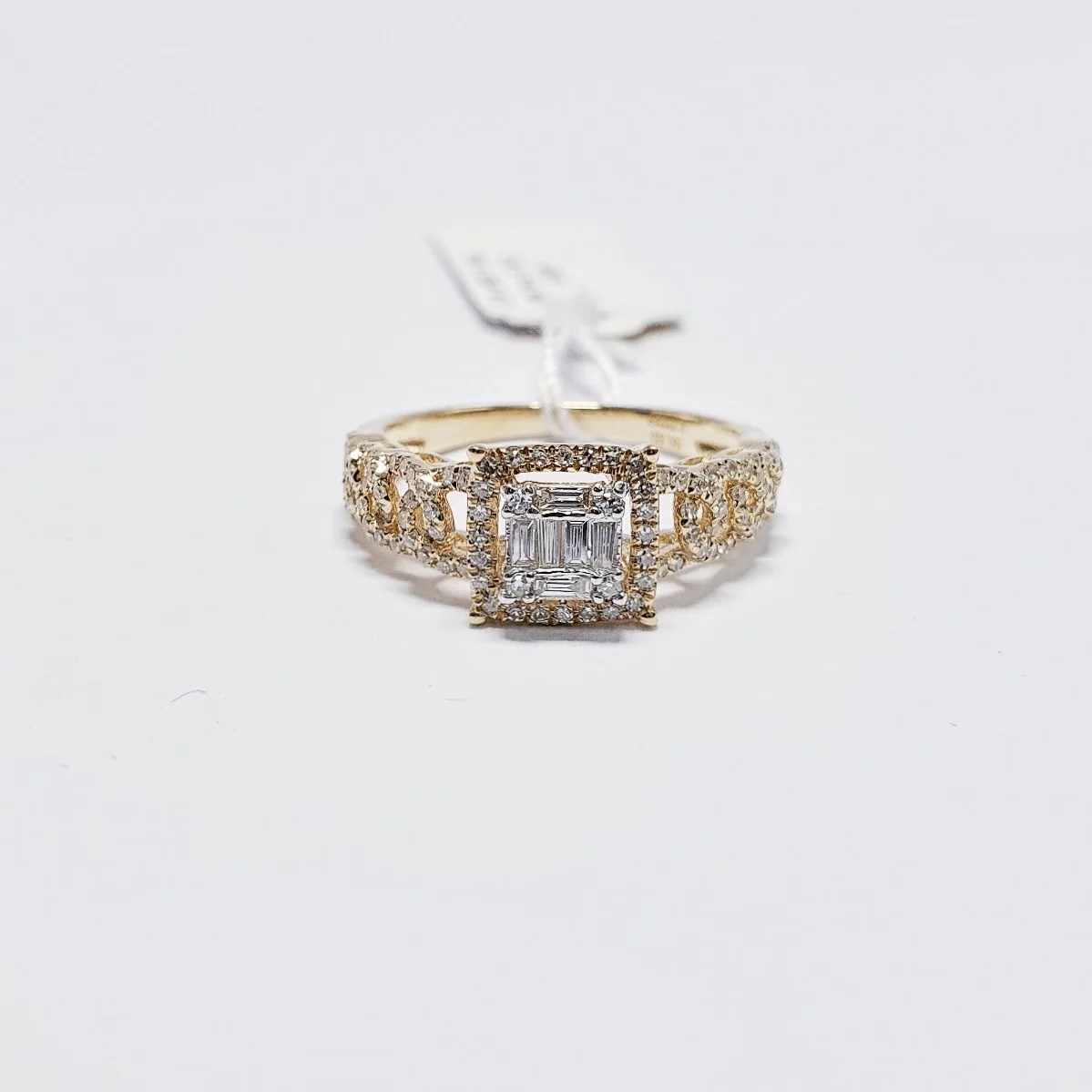 Princess Illusion Halo Diamond Engagement Ring - Image 4