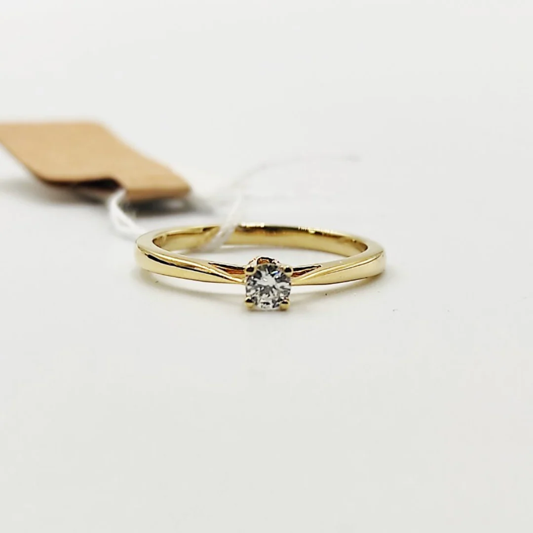 Solitaire Diamond Engagement Ring 14K Yellow Gold - Image 3