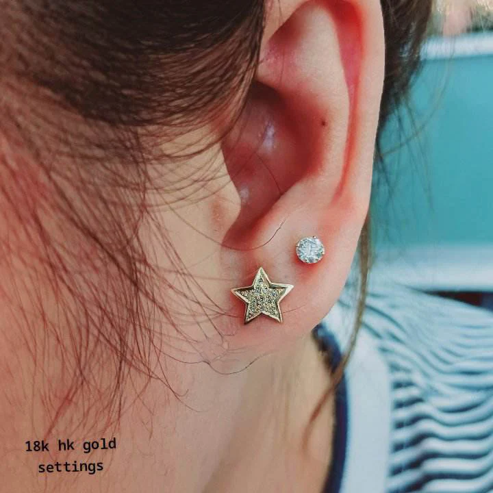 Star Diamond Earrings - Image 3