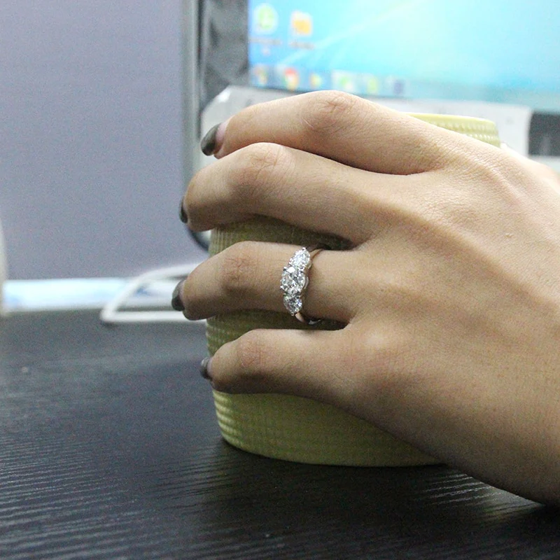 Three-Stone Engagement Ring/Women's Ring - Image 3