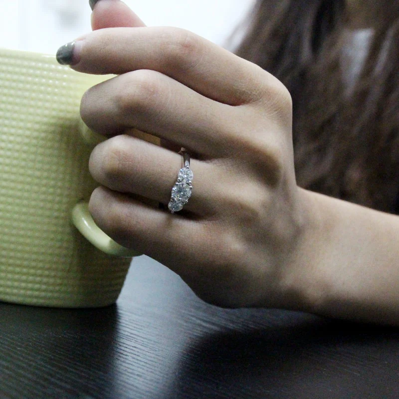 Three-Stone Engagement Ring/Women's Ring - Image 4