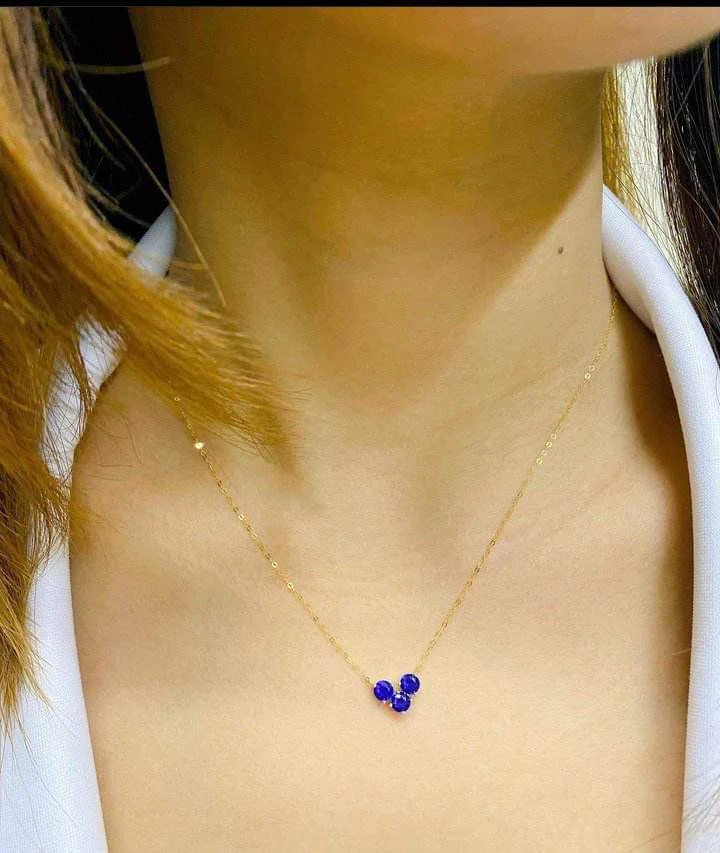 Triple Birthstone Necklace 18K - January to December - Image 15