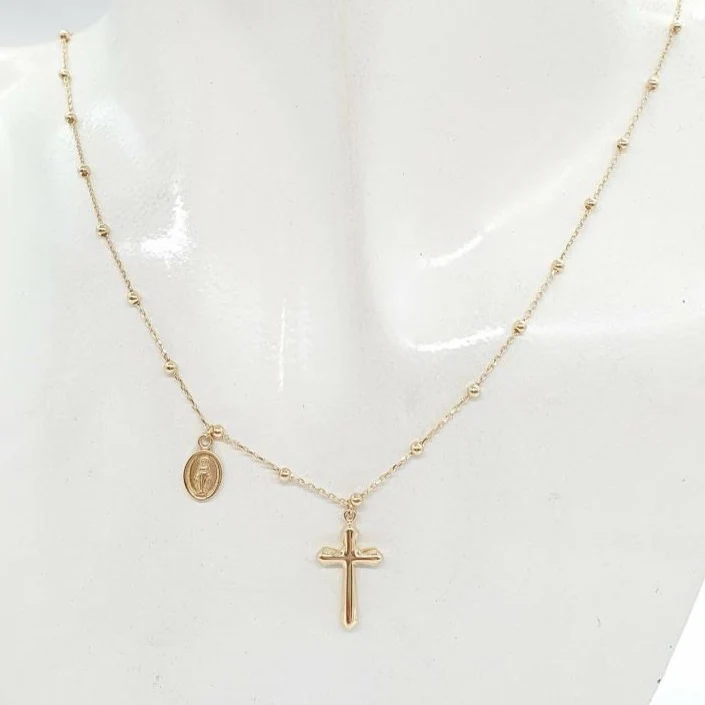 Cross Women’s Station Necklace 18K Gold