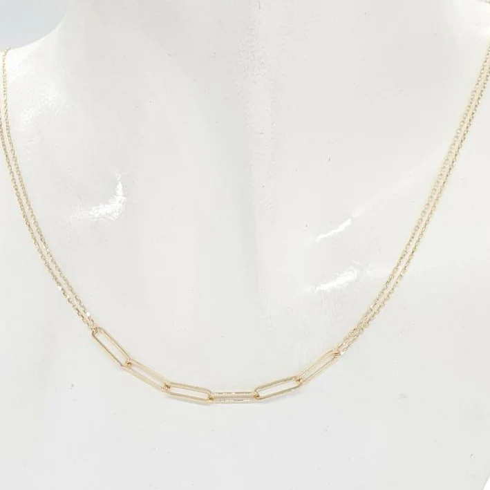 Link Double Strand Necklace 18K Gold